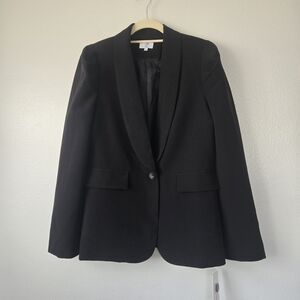 NWT PLM Puff Sleeve Single Breasted Blazer Black Medium